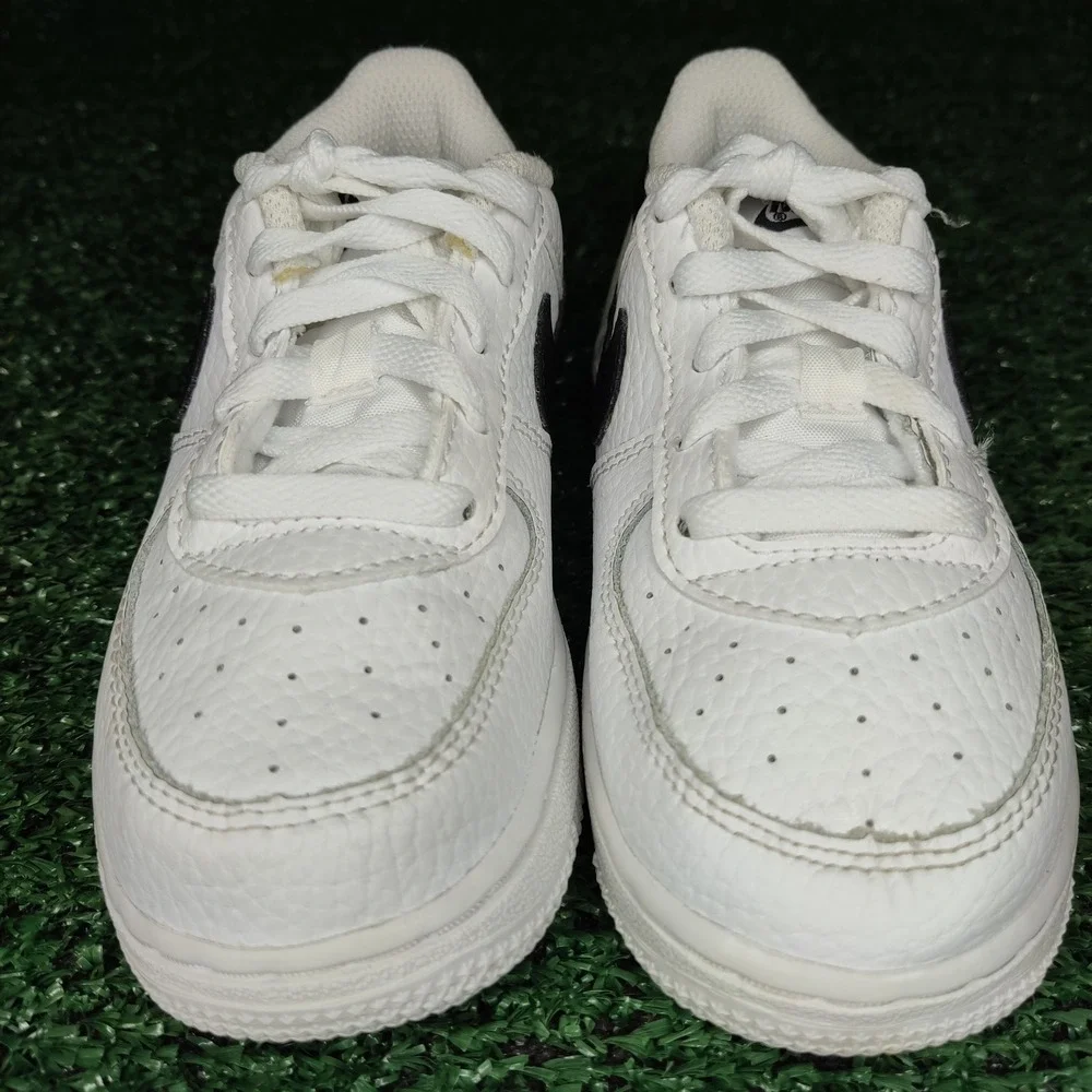 Nike Sneaker Kids 9C White Force 1 Low CZ1691-100 Tumbled Leather Athletic Shoes